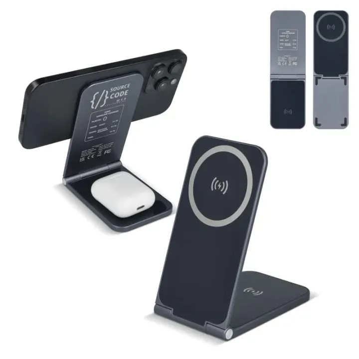 2255 - Xoopar Zero 2 in 1 Wireless Charger Compatible with MagSafe - LT41510 (gadzety reklamowe)